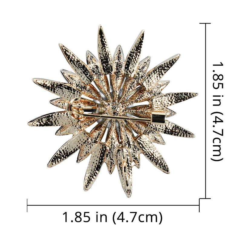 [Australia] - Mamfous Austrain Crystal Geometry Flower Brooch Pins with Simulated Pearl Bouquet Jewelry Accessories for Women rose gold 