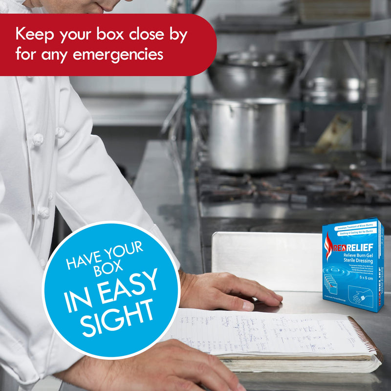 [Australia] - Pack of 5 RedRelief Emergency 5x5cm Burn Dressing - Cools, soothes and relieves Pain 