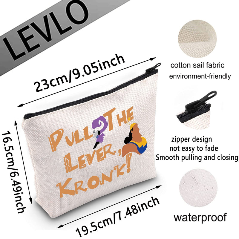 [Australia] - LEVLO The Emperors New Groove Cosmetic Make Up Bag Kronk and Yzma Fans Gift Pull The Lever Kronk Makeup Zipper Pouch Bag For Friend Family, Pull The Lever, 