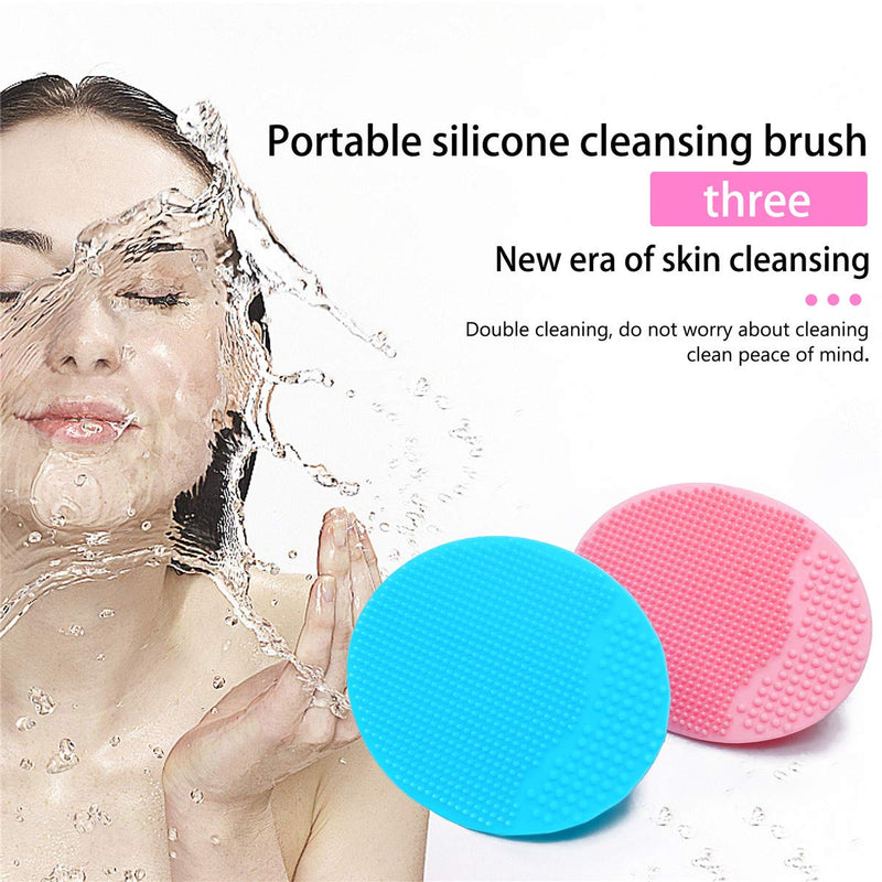 [Australia] - Super Soft Silicone Face Cleanser Brush, WantGor 2 Pcs Soft Face Massage Scrubber Manual Facial Cleansing With 1 Pc Exfoliating Brush For Sensitive, Delicate, Dry Skin (3 Pcs) 3 Pcs 