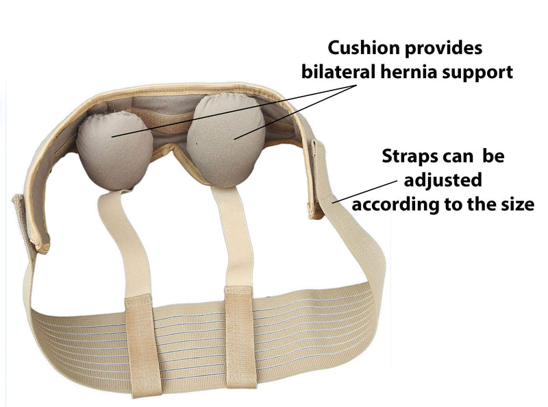 [Australia] - Wonder Care® Hernia Support - Groin Hernia Support for Men, 2 Removable Compression Pads & Adjustable Groin Straps, Double inguinal Hernia Support for Men -L L(36"-40") 