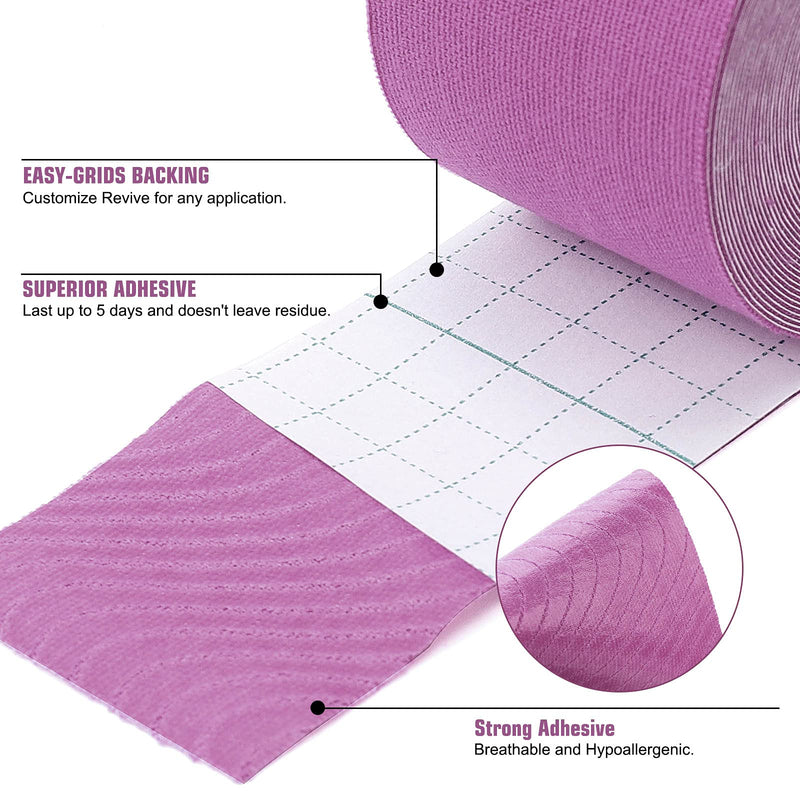 [Australia] - Kinesiology Tape (3 Uncut Roll) Kinetic Tape 16.4 ft Waterproof Athletic Sports Tape Physio Tape for Knees, Shoulder, Ankles, Elbow, Pain Relief,Joint Support (Purple) (3 Rolls) Purple 