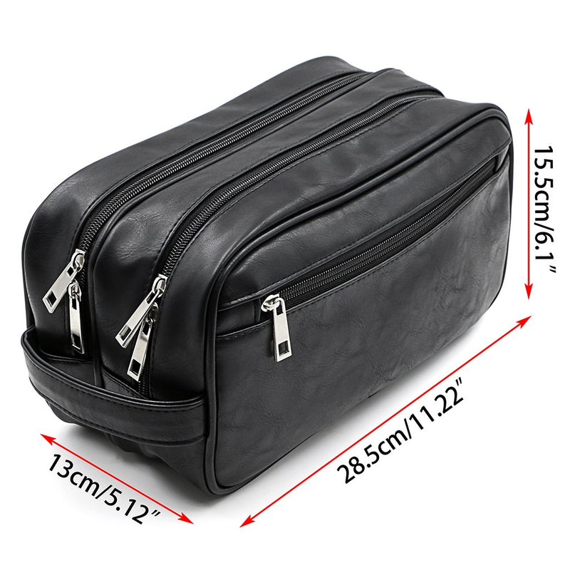 [Australia] - Toiletry Bags, Sumnacon Unisex PU Leather Waterproof Travel Toiletry Bag Organizer Perfect for Shaving Grooming Dopp Kit & Household Business Vacation, Cosmetic Bag with Portable Handle 