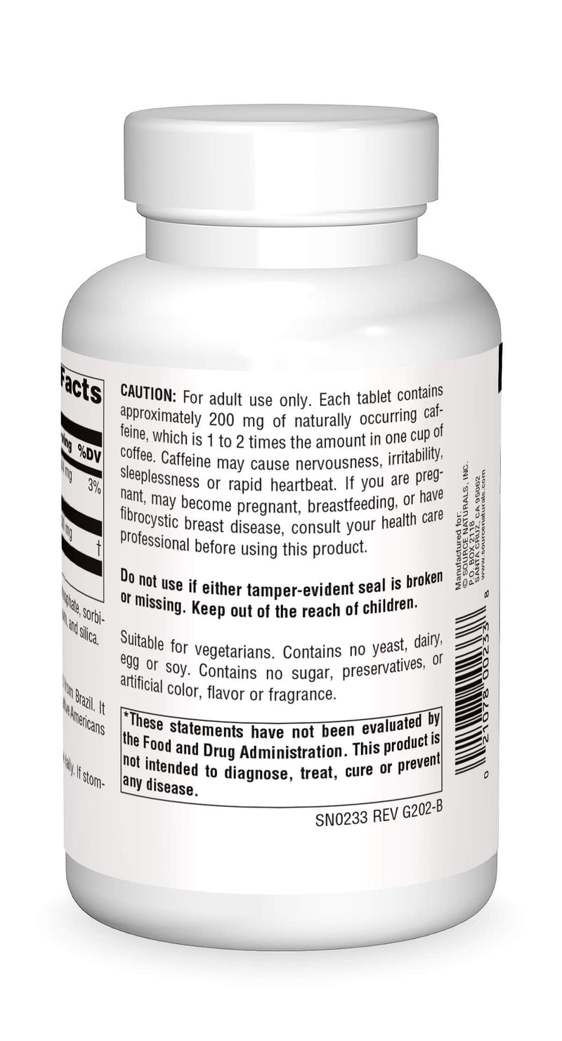 [Australia] - Source Naturals Guarana Energizer Dietary Supplement - Supports A Long Lasting Energy Boost - 200 Tablets 1 