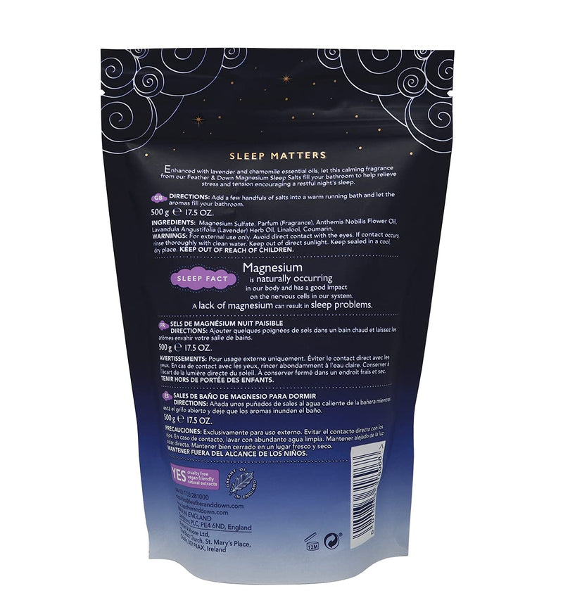 [Australia] - Feather & Down Sweet Dreams Magnesium Sleep Salts (500g) � with Magnesium Calming Lavender & Chamomile Essential Oils. Relieve Stress & Tension. Encourages a Restful Night�s Sleep 