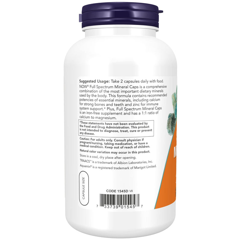 [Australia] - NOW Supplements, Full Spectrum Mineral Caps, Multi Mineral Formula, 240 Veg Capsules 