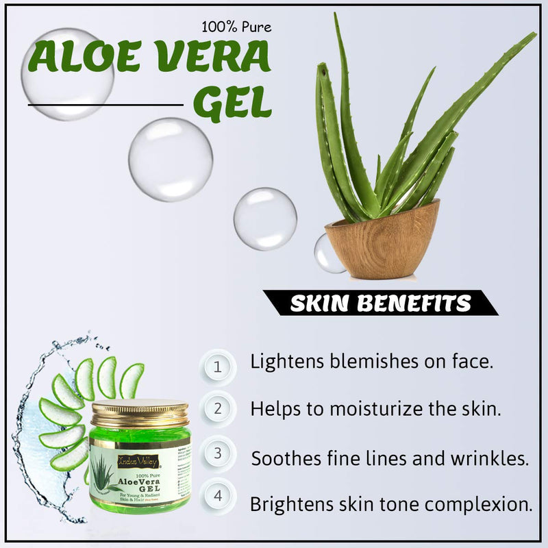 [Australia] - Indus Valley Aloe Vera Gel For Skin & Hair | Aloe Vera Gel Moisturizes Skin | Soothes irritated Skin Caused by Sunburn | Nourishes Hair 175 ml 5.92 Fl Oz (Pack of 1) 