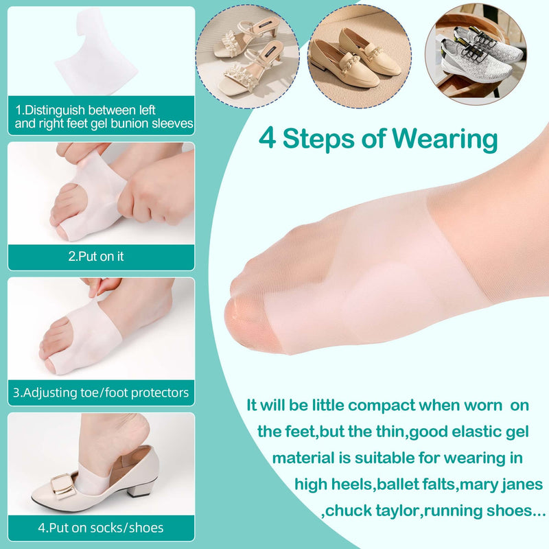 [Australia] - DYKOOK Gel Metatarsal Sleeves and Bunion Cushions 2Pack Thickened Metatarsal Silicone Pad Protector Bunion Pad Sleeve for Bunion Forefoot Pain Relieved and Friction Prevented 