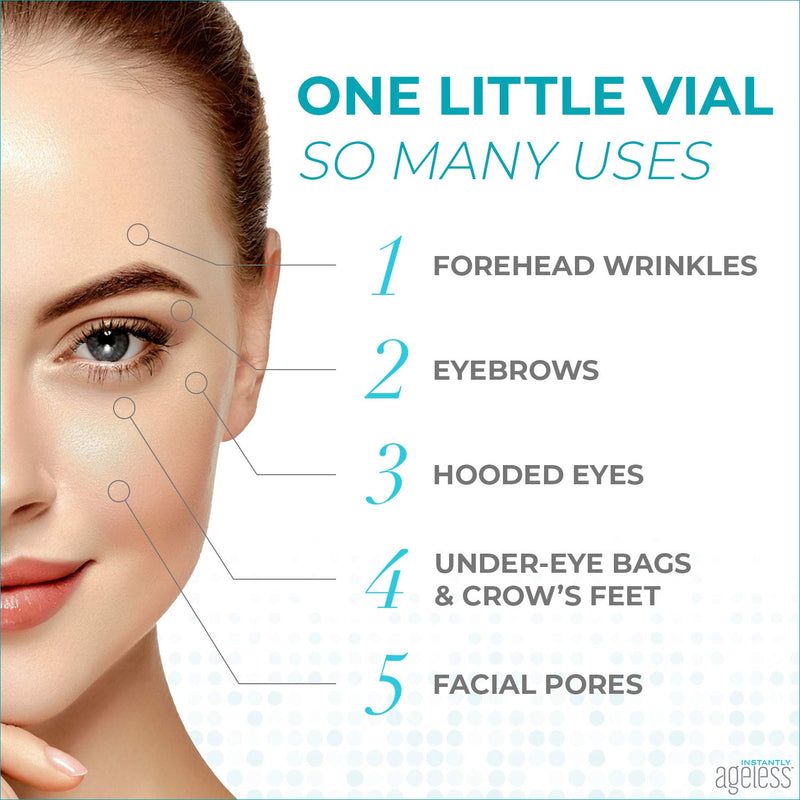 [Australia] - INSTANTLY AGELESS - Facelift In A Box Anti-Aging Face Cream for Forehead Wrinkles, Eyebrows, and Under-Eye Bags (10 Vials)… 10-Vials 