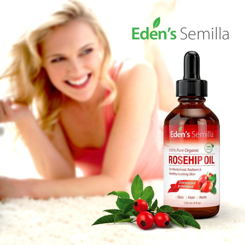 [Australia] - 100% Pure Rosehip Oil - 120ml - Certified ORGANIC - Revitalises Skin & Hair - Clinically Proven - Natural / Cold pressed & unrefined - NON Greasy HIGH absorbency - Use daily - Anti ageing, nourishes, hydrates and visibly reduces fine lines, scars, stre... 