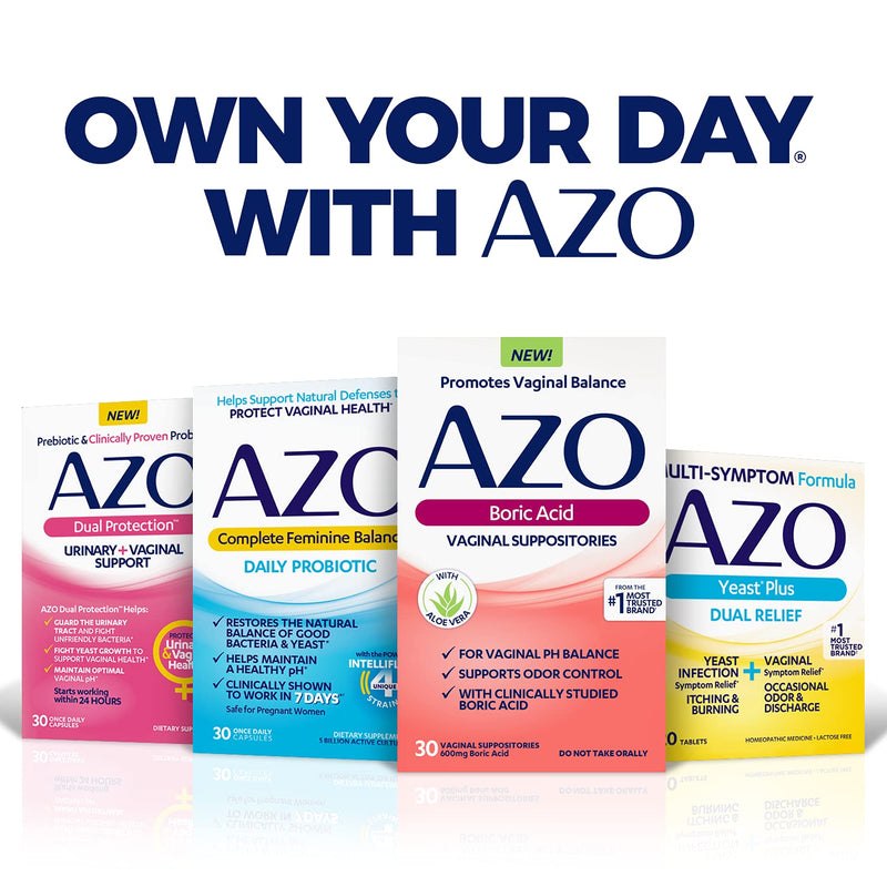 [Australia] - Boric Acid Vaginal Suppositories, Helps Support Odor Control and Balance Vaginal PH with Clinically Studied Boric Acid, AZO Boric Acid, 30 Count 