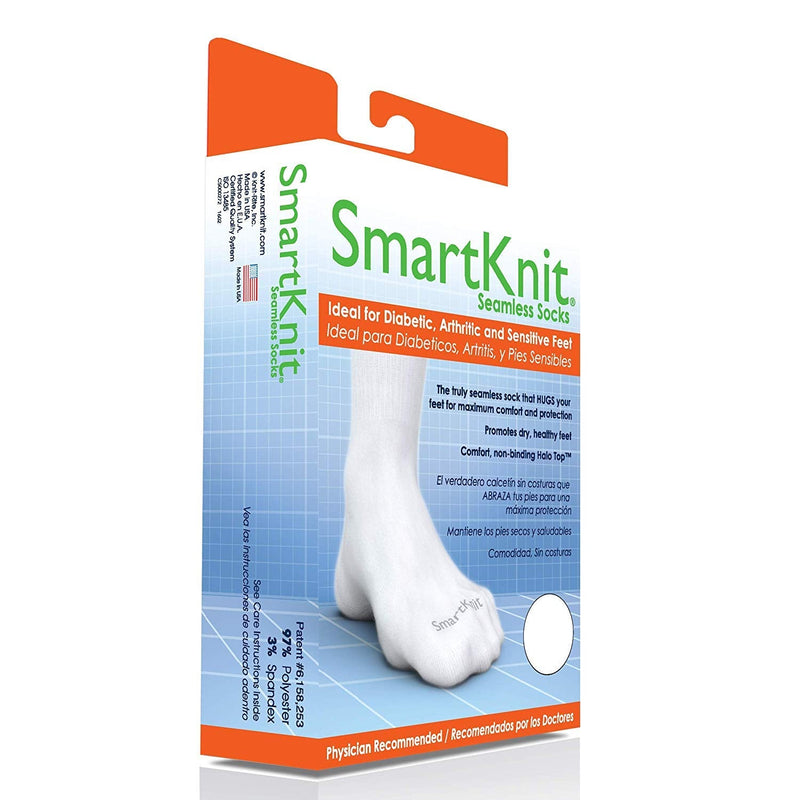 [Australia] - SmartKnit Seamless Diabetic Mini Crew Socks, 3 Pack (6 Count) Small Black 