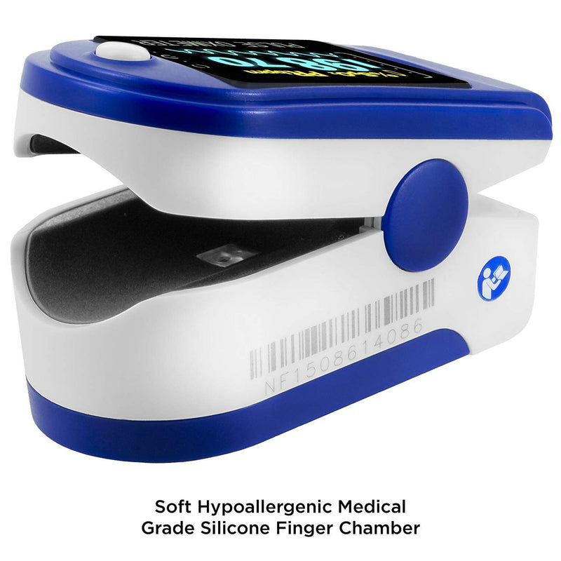 [Australia] - FaceLake FL350 Blue Pulse Oximeter with Carrying Case, Lanyard & Batteries 