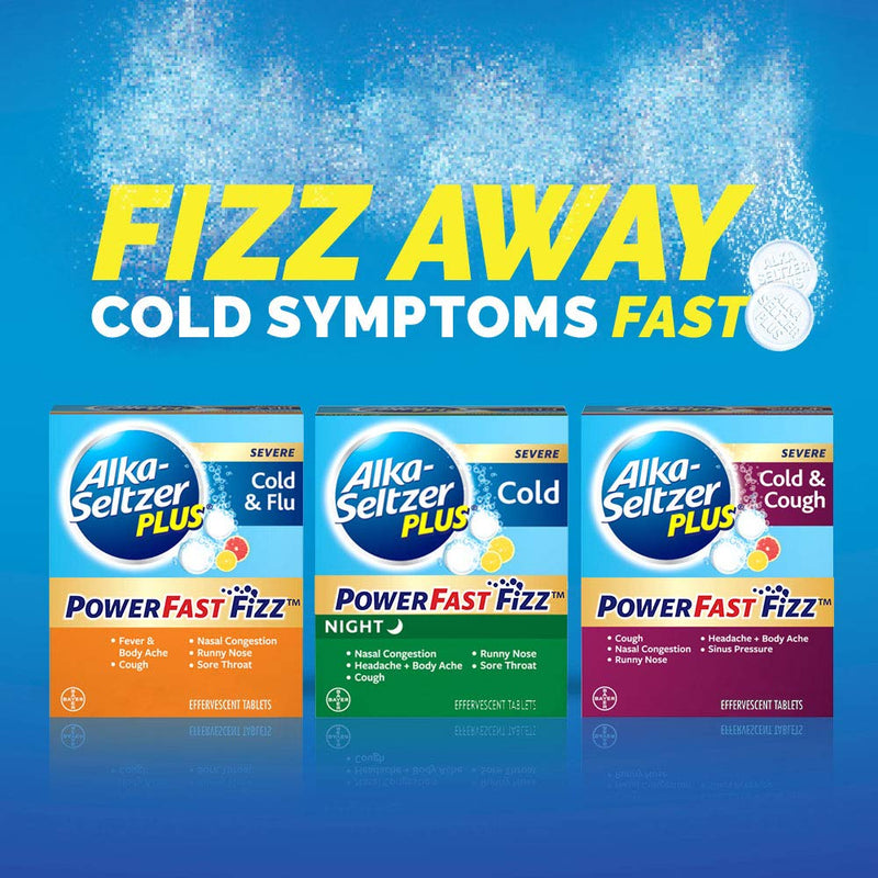 [Australia] - ALKA-SELTZER PLUS Severe Non-Drowsy Cold & Cough PowerFast Fizz Effervescent Tablets, Citrus, 20 Count (Pack of 1) 