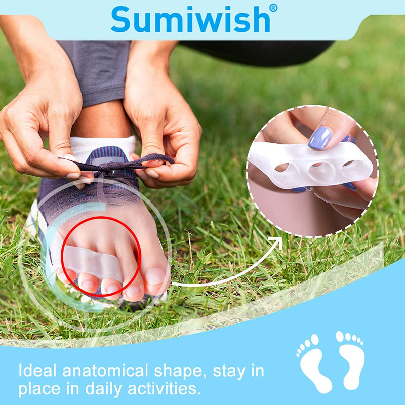 [Australia] - Sumiwish 10 Pack Pinky Toe Separator & Protectors, Gel Toe Separators for Overlapping Toe, Curled Pinky Toe Crystal Clear 