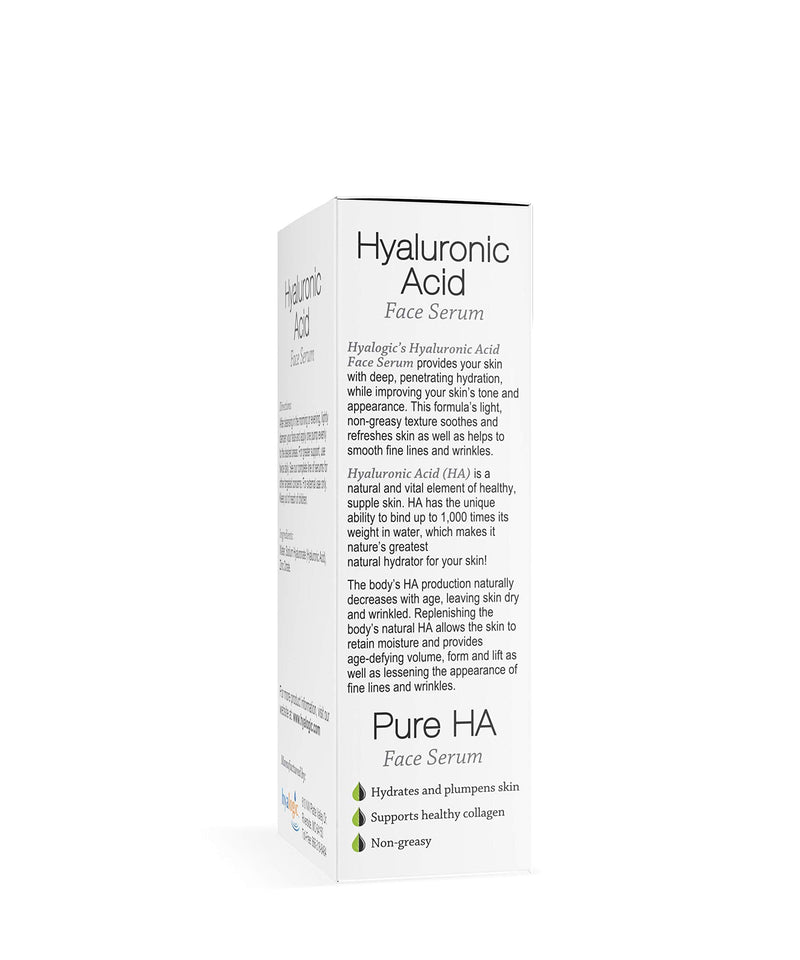 [Australia] - Pure Hyaluronic Acid Serum for Face - Hyalogic Natural HA Face Serum, Non-Greasy, Fragrance-Free Formula - Hyaluronic Acid Serum— Soften & Hydrate Skin | 1 Fl. oz. 1 Fl Oz (Pack of 1) 