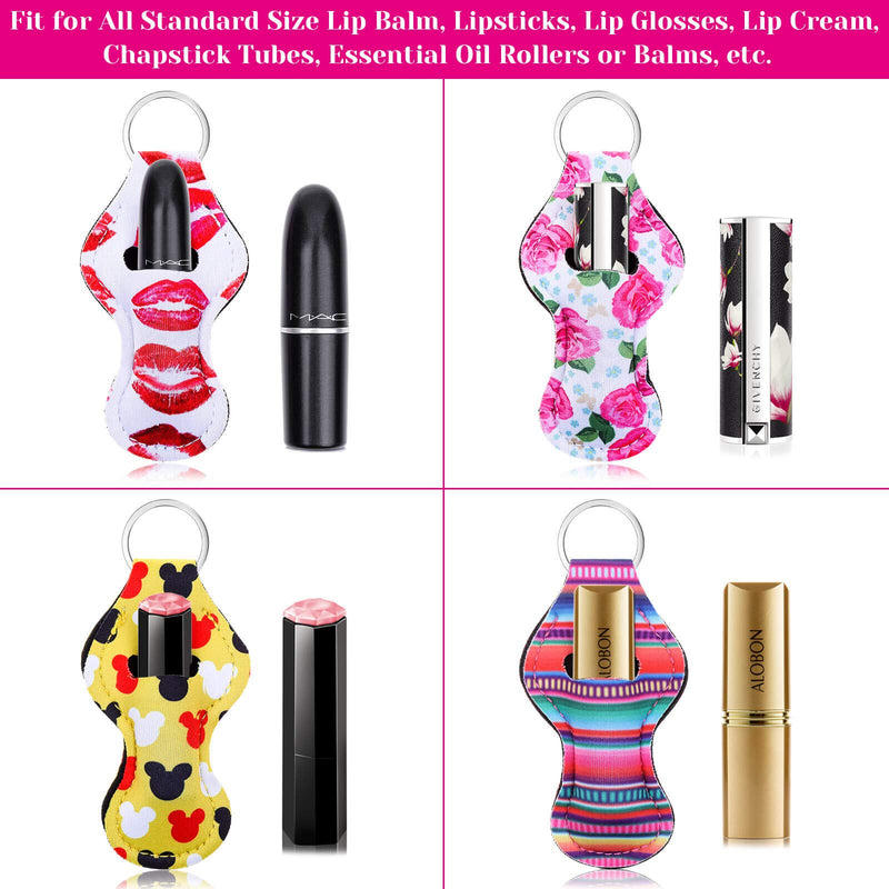 [Australia] - Chapstick Holder Keychain Bulk, Shynek 30Pcs Lip Balm Holder with 30 Sets Keyring Clips for Lipstick, Chapstick, Lip Balm (Assorted Colors) 