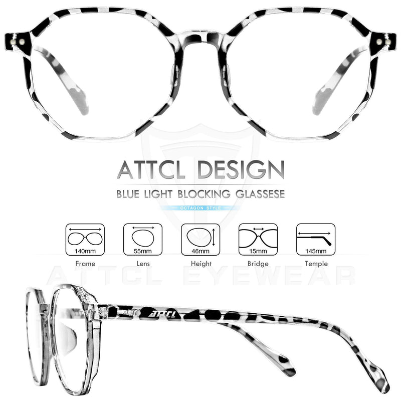 [Australia] - ATTCL Unisex Blue Light Blocking Glasses Women Men Non-Prescription Computer Gaming Glasses Black+leopard 