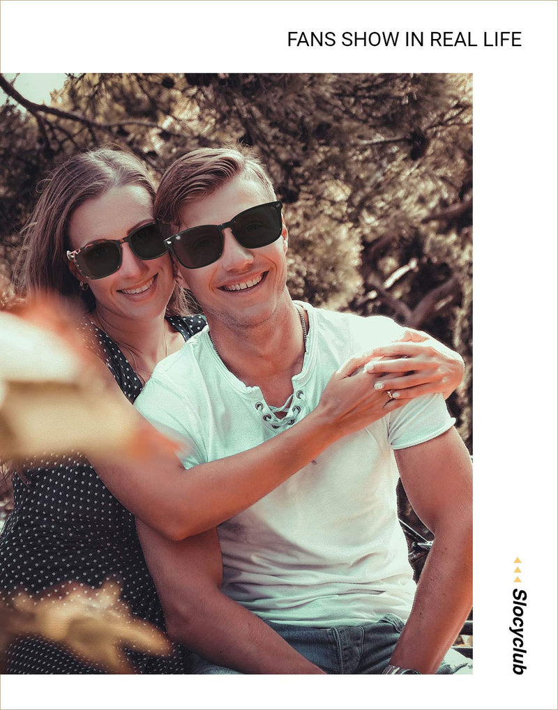 [Australia] - Slocyclub Polarized Sunglasses for Women Men,Classic Retro Sun glasses ,100% UV Protection Shade Lens Black + Bean Color 