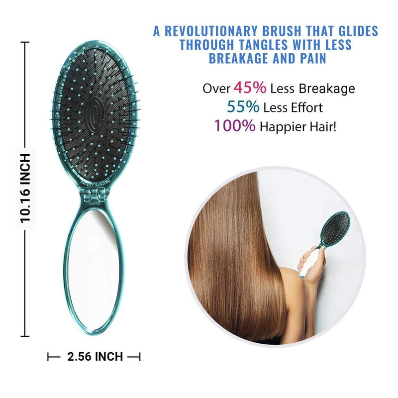 [Australia] - WetBrush POP and GO Detangler Travel Sized Hairbrush Flexible Bristles Suitable for All Hairtypes Teal 