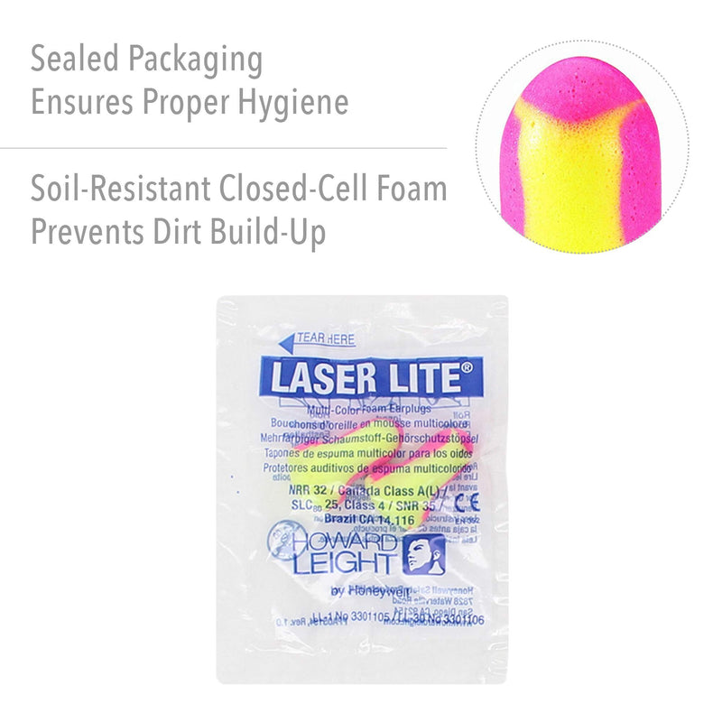 [Australia] - Howard Leight by Honeywell - R-01204 Laser Lite High Visibility Disposable Foam Earplugs, Pack of 1 (50 Pairs) 