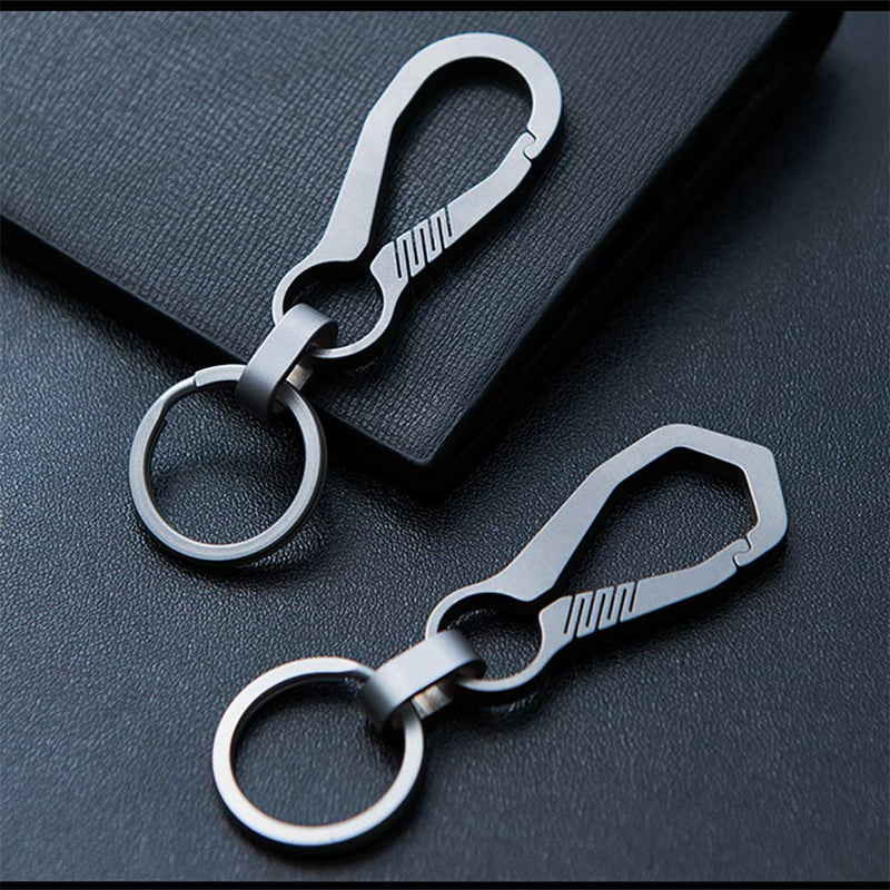 [Australia] - FEGVE Titanium Key Chain with Key Ring,Carabiner Car Key Chains for Men and Women Tai-a 