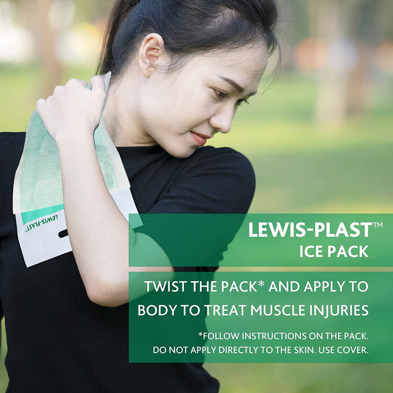 [Australia] - Lewis-Plast Premium Instant Ice Pack - Disposable Cold Therapy Ice Packs, Instant Pain Relief for Back, Neck, Ankle, Sprains, Headaches and Toothache 