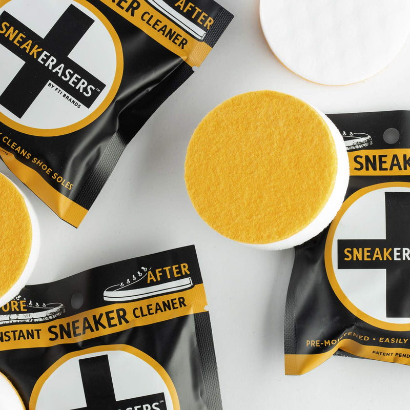 [Australia] - SneakERASERS Instant Sole and Sneaker Cleaner, Premium Pre-Moistened Dual-Sided Sponge for Cleaning & Whitening Shoe Soles 3 