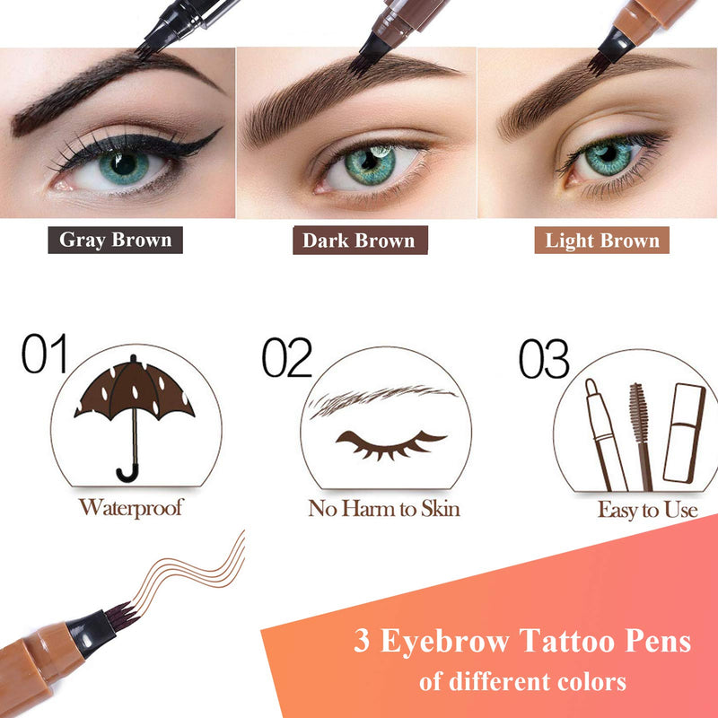 [Australia] - TEUVO 24 Styles Eyebrow Stencils for Beginners, Reusable Eyebrow Shaper Kit with 1 Brow Brush 1 Eyebrow Razor Trimmer and 3 Pens, Eyebrow Kit for 3 Minutes Makeup for Women 