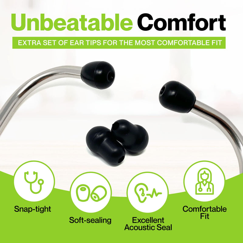 [Australia] - Durabasics Classic 3, Cardiology 3 & Cardiology 4 Stethoscope Accessories Kit for Littman Stethoscope Replacement Parts & Littmann Stethoscope Parts - Fits Classic III, Cardiology III & IV - Black 