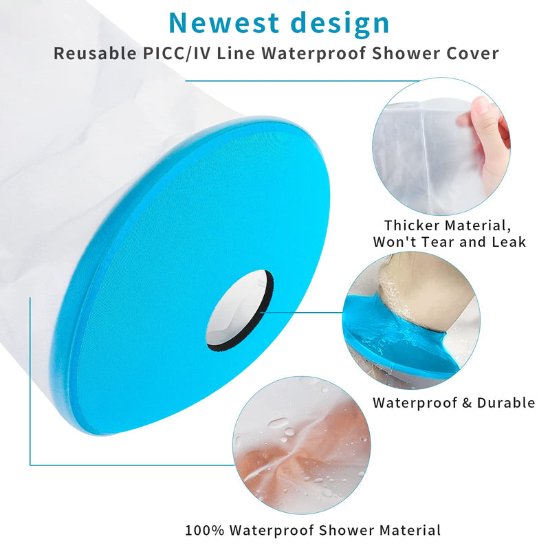 [Australia] - SUPERNIGHT Waterproof Cast Cover for Shower, PICC Line Covers for Knee, Watertight Reusable Cast Protector for Leg Surgeries Wound Bandage Adult Knee 