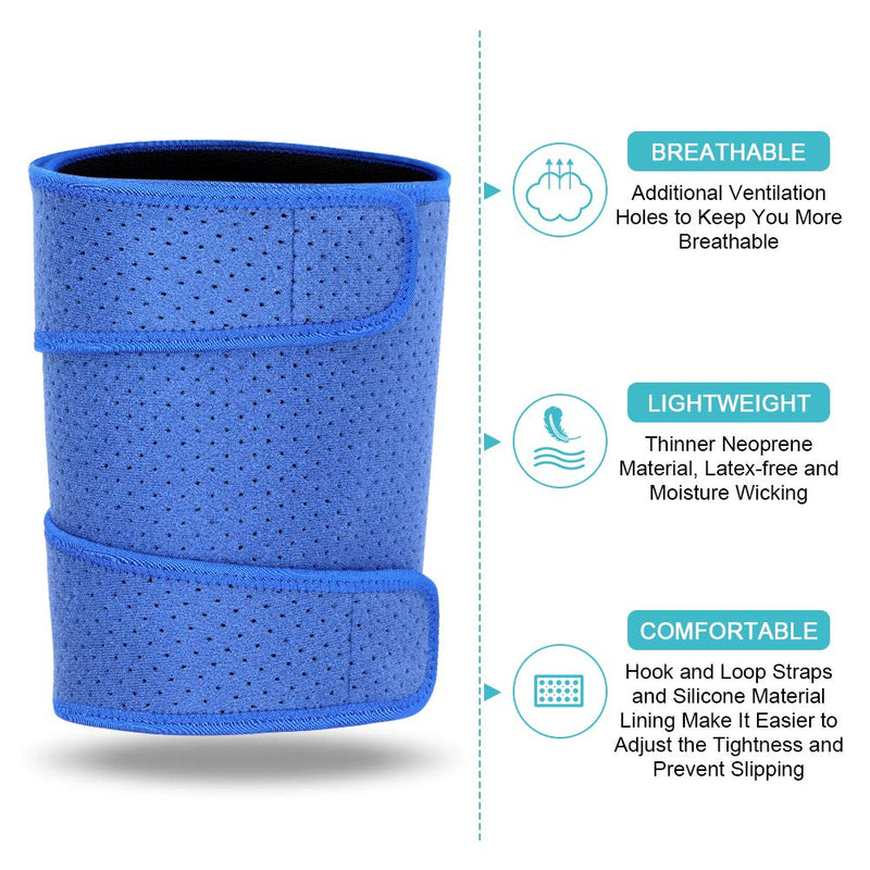 [Australia] - Thigh Support, Super Breathable Thigh Compression Brace Thigh Support Wrap with Anti-Slip Lining for Men & Women Hamstring Injury Prevention and Recovery Blue Thigh Support 