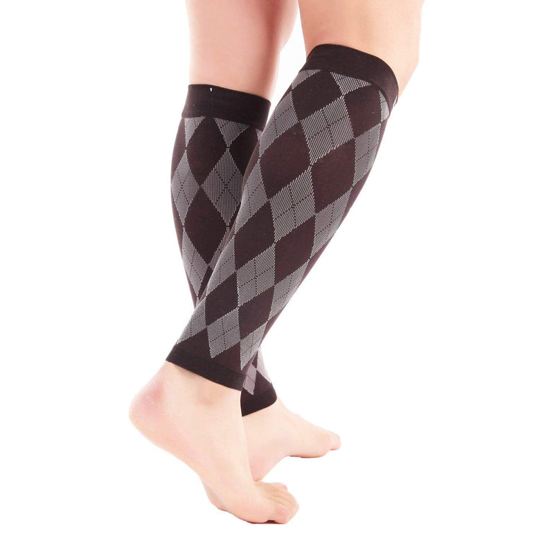 [Australia] - Doc Miller Calf Compression Sleeve for Men & Women - Fast Leg Pain Relief from Shin Splints, Varicose Veins - All Day Calf Support for Running, Travel & Everyday Use Black.Gray X-Large 