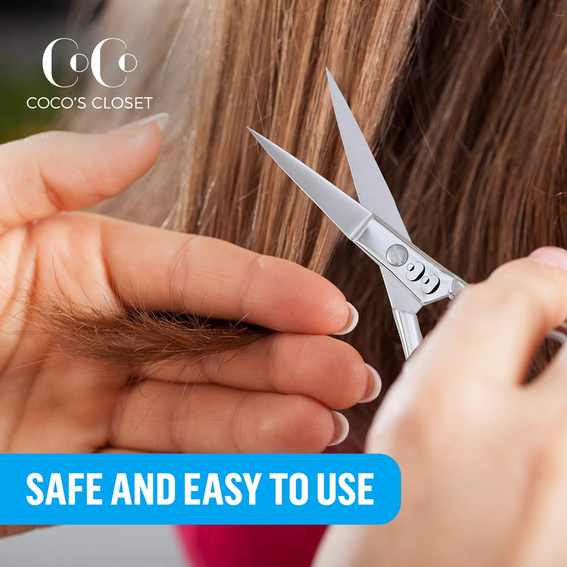 [Australia] - Coco’s Closet Small Scissors for Grooming - Stainless Steel Straight Tip Scissor for Hair Cutting – Beard, Ear, Eyebrows, Moustache, Nose Trimming 