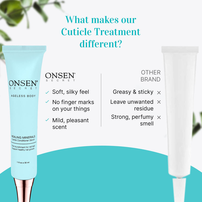 [Australia] - Onsen Cuticle Cream 1pk, Cuticle Oil in Deep Action - Japanese Natural Healing Minerals Nail Care Serum and Butter, Sooth, Repair, and Strengthen Cuticles and Nails, Visible Results, Non-Greasy - 1oz 1 Fl Oz (Pack of 1) 