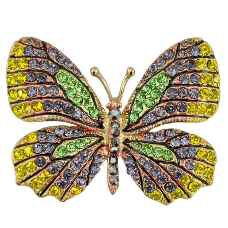 [Australia] - Reizteko Winged Butterfly Crystal Rhinestones Brooch Pin (4 Pack) 4 Pack 