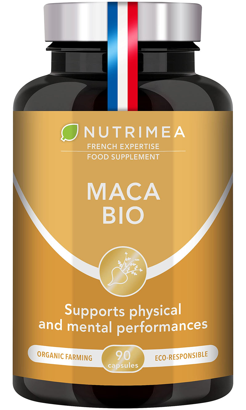 [Australia] - Organic Maca Root - Vegan Capsules High in Vitamin C, B6, Fibres and Proteins - Physical and Mental Performance Booster - Purest Yellow Maca from The High Peruvian Andes - French Expertise by Nutrimea Uk 