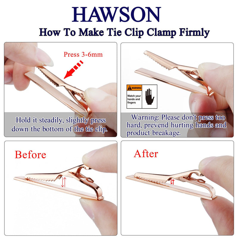 [Australia] - HAWSON 2 Inch Tie Bar Clips for Men Rose Gold Necktie Accessories Perfect Wedding Business Gift 1 