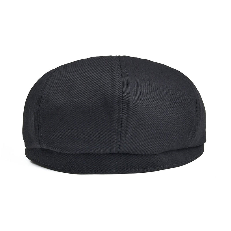 [Australia] - BOTVELA Men's 8 Piece Newsboy Flat Cap 100% Cotton Gatsby Ivy Golf Cabbie Hat Black 7 3/8 