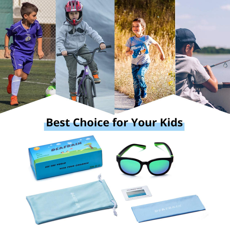 [Australia] - Kids Sunglasses Polarized Sport TPEE Unbreakable Flexible UV Protection for Boys Girls Age 6-12 Bright White/Blue Frame|blue Revo Lense 