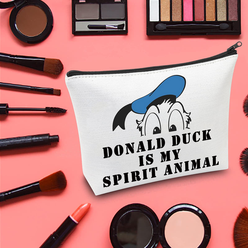 [Australia] - LEVLO Donald Duck Cosmetic Make Up Bag Donald Duck Lover Gift Donald Duck Is My Spirit Animal Makeup Zipper Pouch Bag For Women Girls, Donald Spirit Anima, 