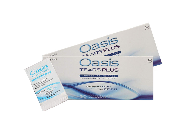 [Australia] - 65 Vials Oasis TEARS PLUS Preservative-Free Lubricant Eye Drops (2 boxes, 30 vials each and one 5 vial packet) 