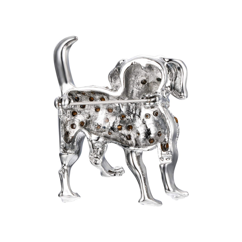 [Australia] - EVER FAITH Austrian Crystal Dog Brooch Silver-Tone Clear 