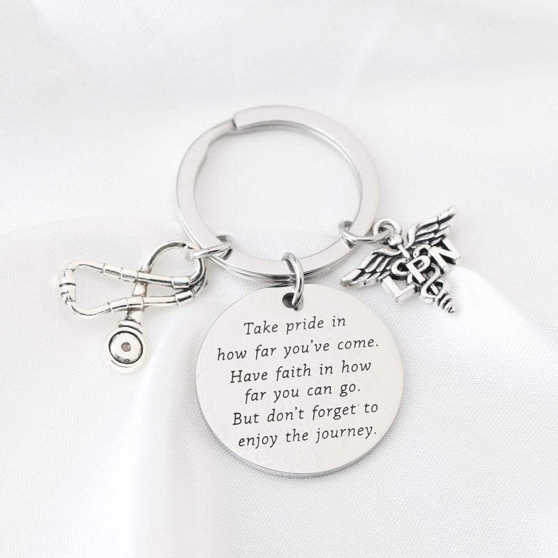 [Australia] - FUSTMW LPN Keychain Licensed Physicians Nurse Graduation Gifts LPN Charm Licensed Physicians Nurse Gift Nursing Student Inspiration Gift Take Pride in How Far You Have Come … silver 