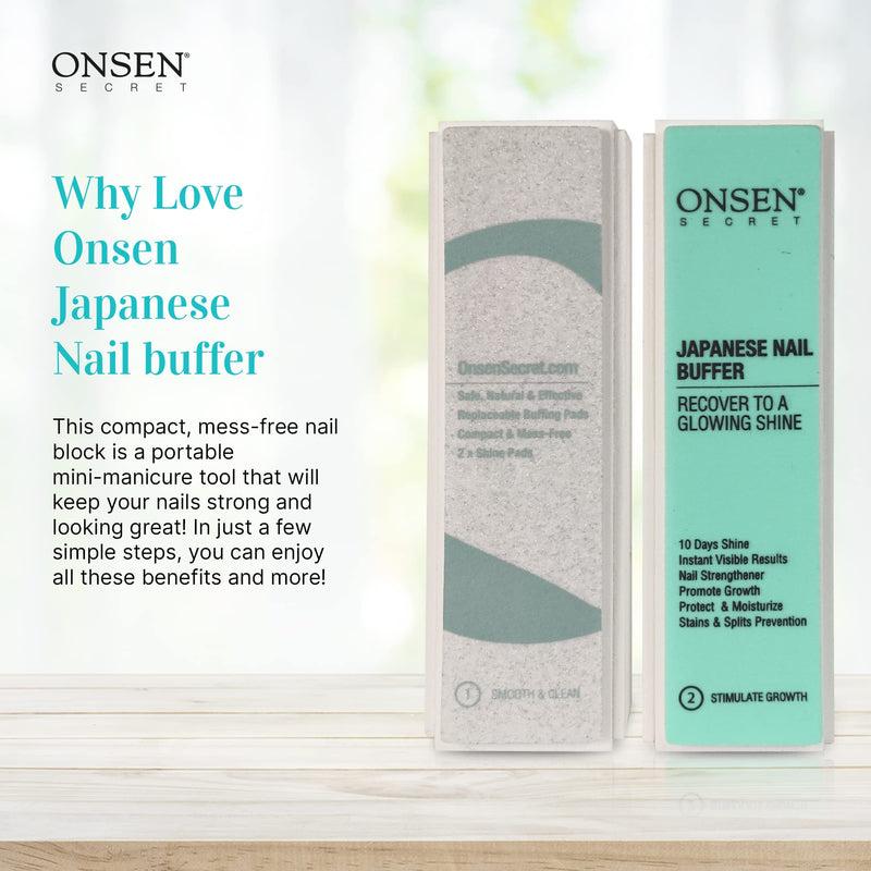 [Australia] - Onsen Secret Cuticle Cream Bundle, Double Sided Nail File 120/180 Grit, Cuticle Oil - Japanese Natural Healing Minerals Nail Care Serum. (15ml + Buffer + Nail File) 15ml + Buffer + Nail File 
