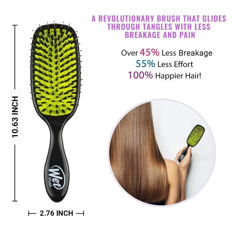 [Australia] - WetBrush, Shine Enhancer Hairbrush Natural Boar Bristles Eco Friendly Black 