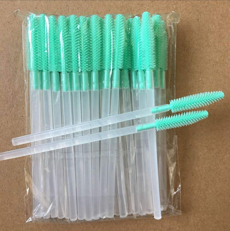 [Australia] - ADAMAI Professional Disposable Silicone Eyelash Mascara Brushes Wands Applicator Makeup Kits (Pack of 100, Transparent green) Pack of 100 