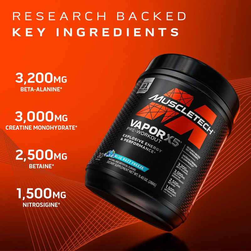 [Australia] - Pre Workout Powder | MuscleTech Vapor X5 | Pre Workout Powder for Men & Women | PreWorkout Energy Powder Drink Mix | Sports Nutrition Pre-Workout | Miami Spring Break (30 Servings)-Package Varies 30 Servings (Pack of 1) 