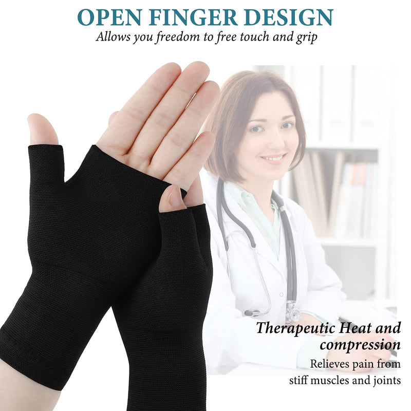 [Australia] - 4 Pieces Unisex Wrist Thumb Support Sleeve Fingerless Wrist Gloves Compression Arthritis Gloves Sports Wrist Support Brace for Fatigue Sports Typing (Medium, Medium) Medium (Pack of 4) 