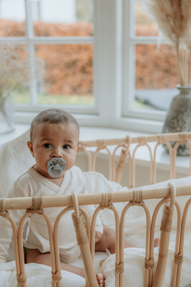 [Australia] - BIBS Boheme Soother 2-Pack. BPA Free. Round Nipple, Size 1 (0-6 Months), Blossom / Dusky Lilac Size 1 (0-6 Months) 